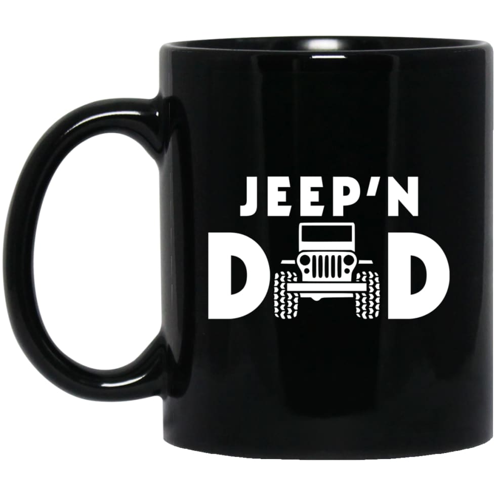 Jeepin Dad 11 oz Black Mug - Black / One Size - Drinkware