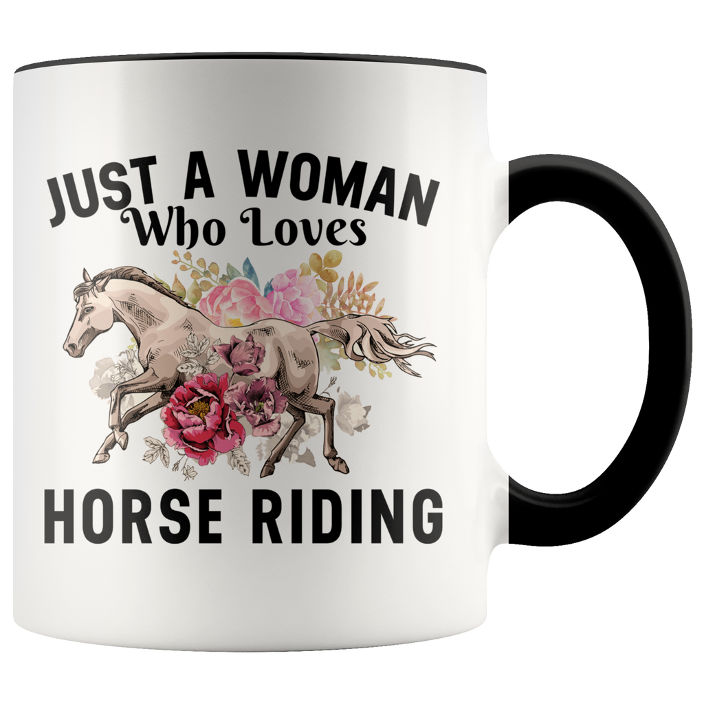 Horse Lover Gift Just A Woman Who Loves Horse Riding Premium Accent Mug