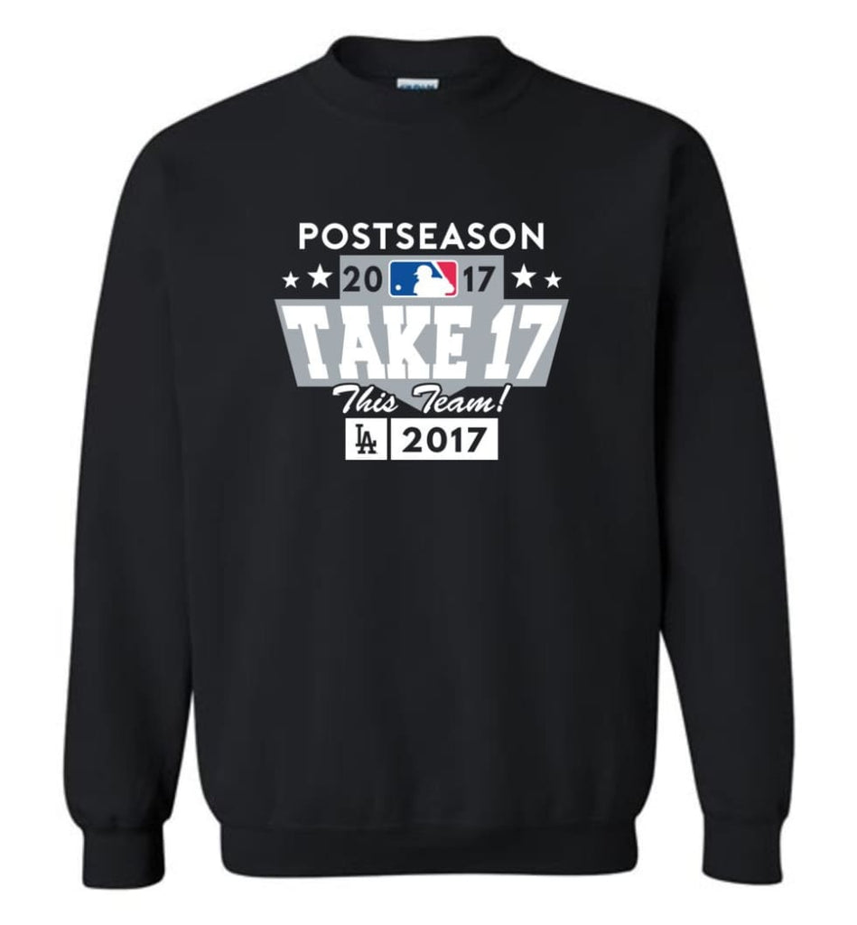 Los Angeles Dodgers Majestic Royal 2017 Postseason Participant Authentic Collection T Shirt Sweatshirt - Black / M