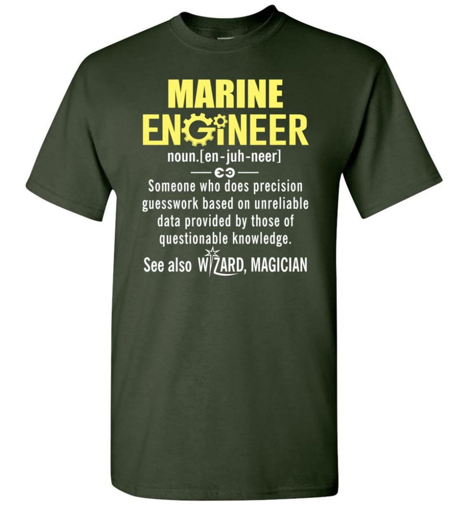 Marine Engineer Definition - Short Sleeve T-Shirt - Forest Green / S