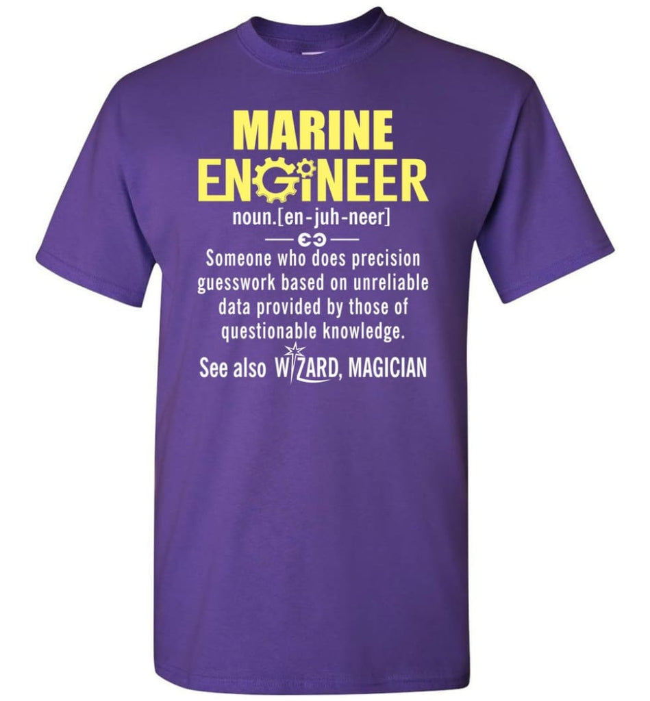 Marine Engineer Definition - Short Sleeve T-Shirt - Purple / S