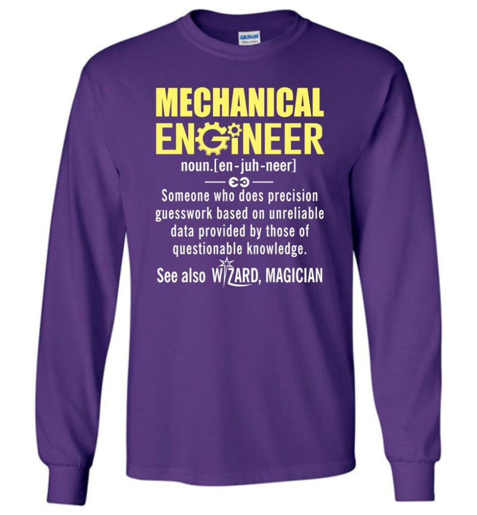 Mechanical Engineer Definition - Long Sleeve T-Shirt - Purple / M