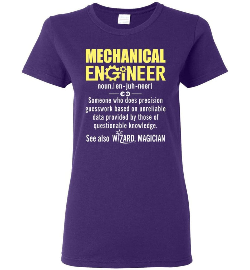 Mechanical Engineer Definition Women Tee - Purple / M