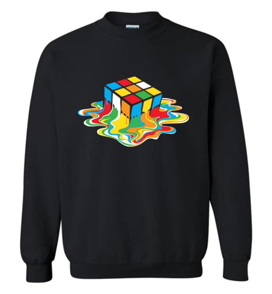 Melting Cube Shirt Rubiks Cube Shirt Rubiks Cube Melting Sweatshirt - Black / M
