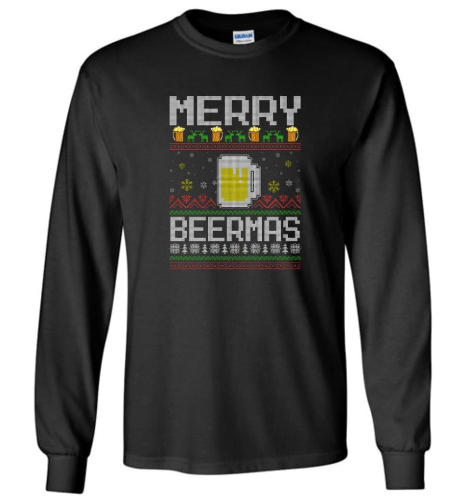 Merry Beermas Holiday Sweatshirt Merry Beermas Christmas Sweater for Men and Women Christmas Sweater Party Gifts - Long