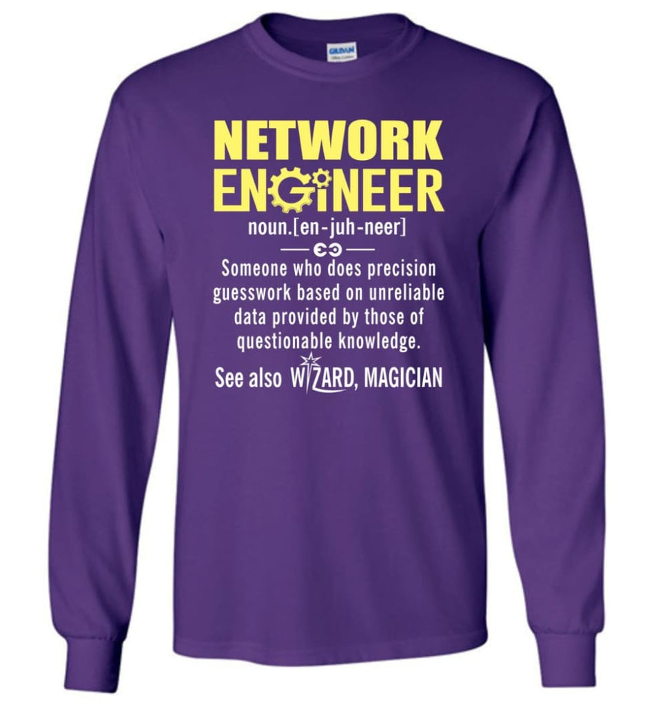 Network Engineer Definition - Long Sleeve T-Shirt - Purple / M