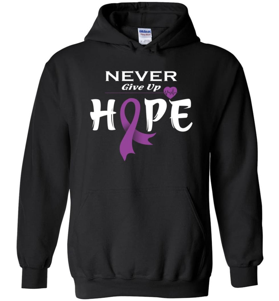Pancreatic Cancer Awareness Never Give Up Hope Hoodie - Black / M