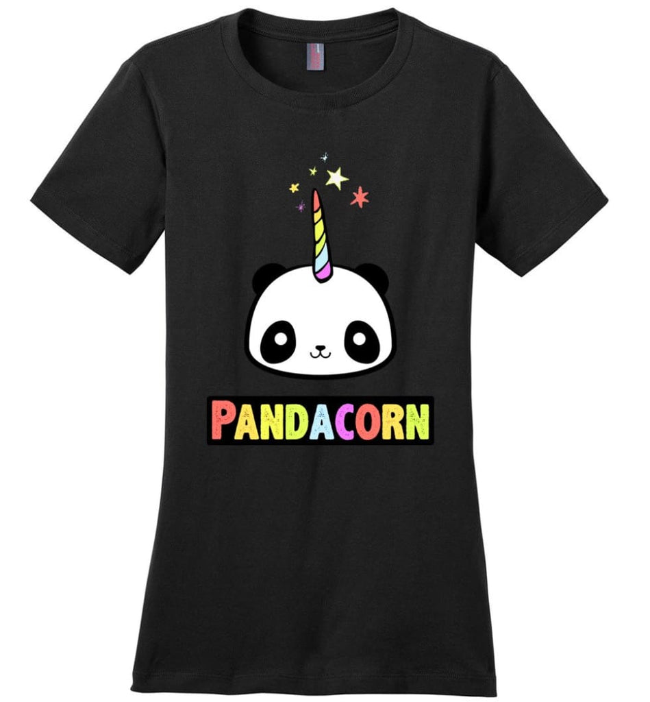 Pandacorn Ladies Short-Sleeve - Black / XS