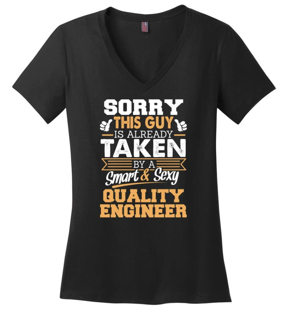 Project Engineer Shirt Cool Gift for Boyfriend Husband or Lover Ladies V-Neck - Black / M - 8