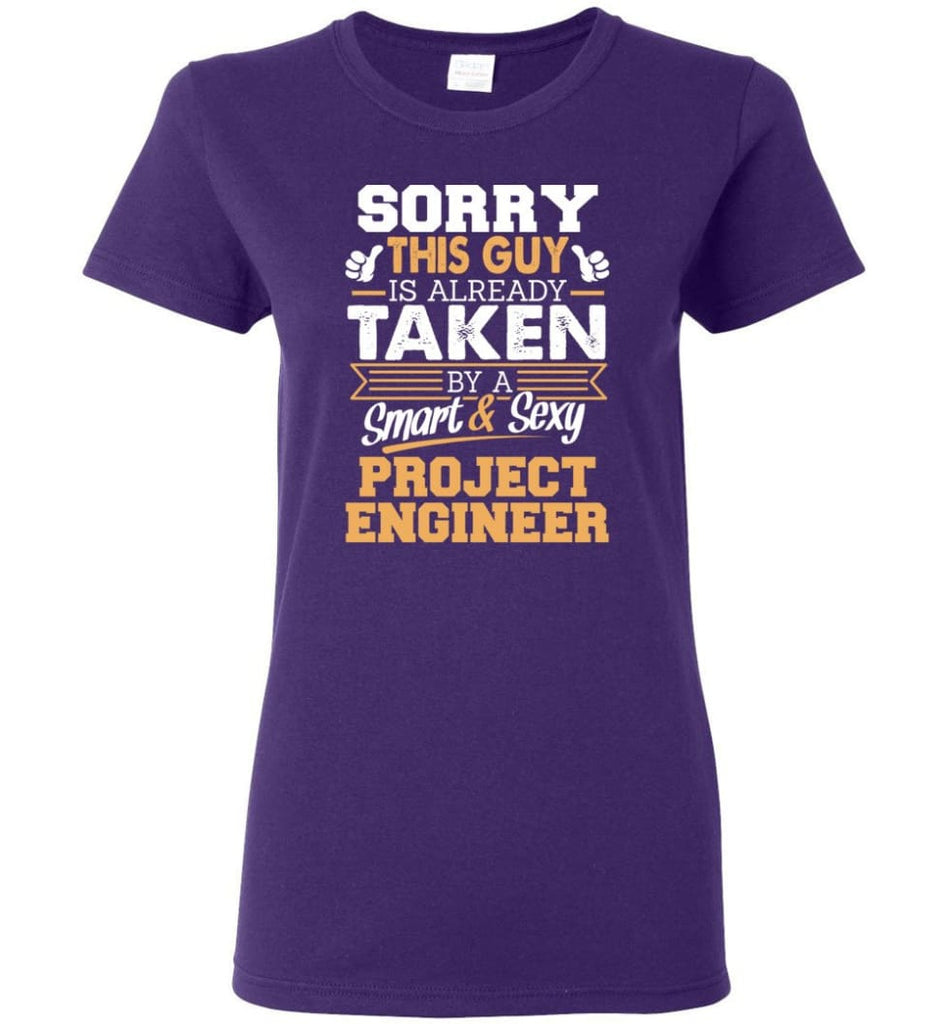 Project Engineer Shirt Cool Gift for Boyfriend Husband or Lover Women Tee - Purple / M - 8