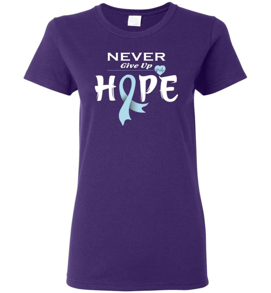 Prostate Cancer Awareness Never Give Up Hope Women Tee - Purple / M
