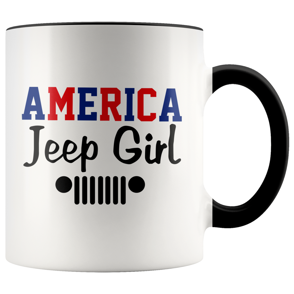 America Jeep Girl Funny American Jeep Lady Gift Premium Accent Mug