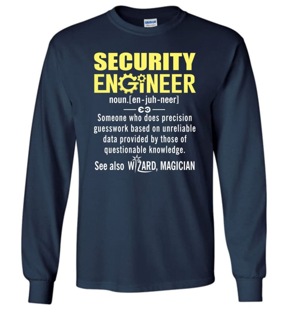 Security Engineer Definition - Long Sleeve T-Shirt - Navy / M