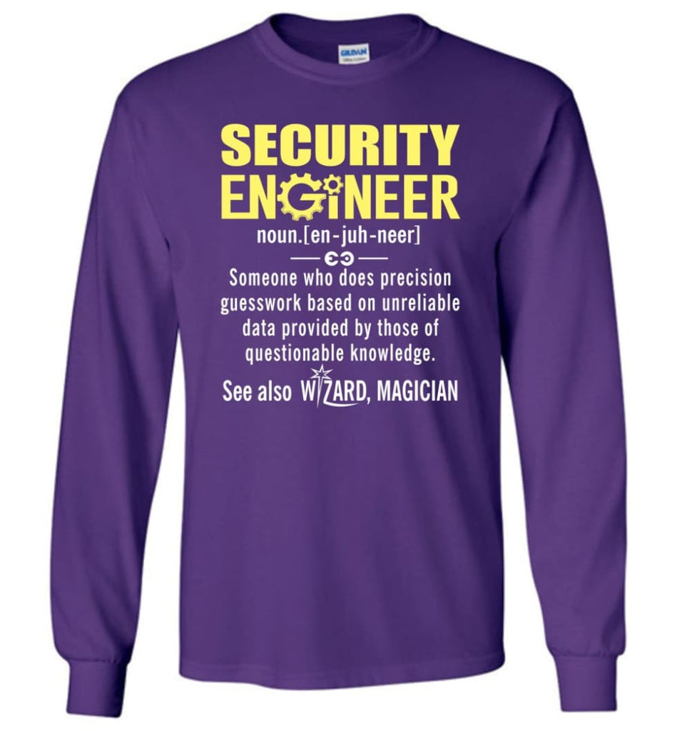 Security Engineer Definition - Long Sleeve T-Shirt - Purple / M