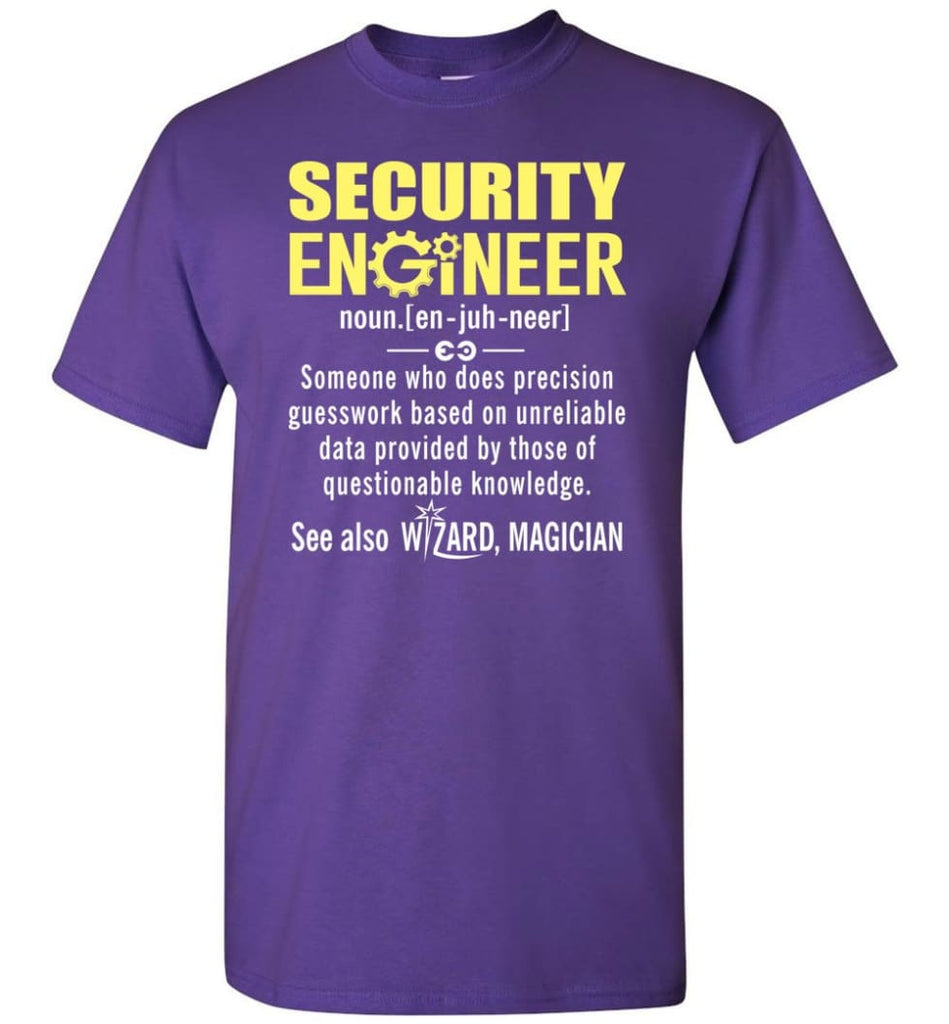 Security Engineer Definition - Short Sleeve T-Shirt - Purple / S