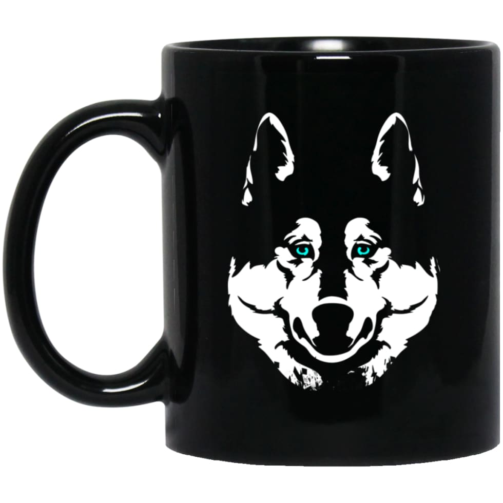 Siberian Husky Gift For Dog Lover Husky Owners 11 oz Black Mug - Black / One Size - Drinkware