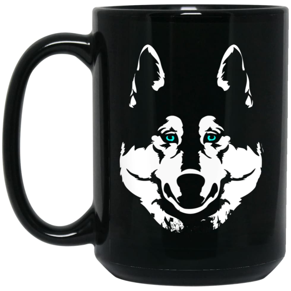 Siberian Husky Gift For Dog Lover Husky Owners 15 oz Black Mug - Black / One Size - Drinkware