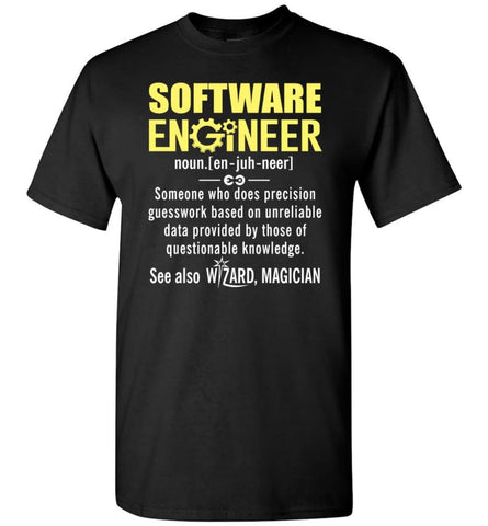 Software Engineer Definition - Short Sleeve T-Shirt - Black / S
