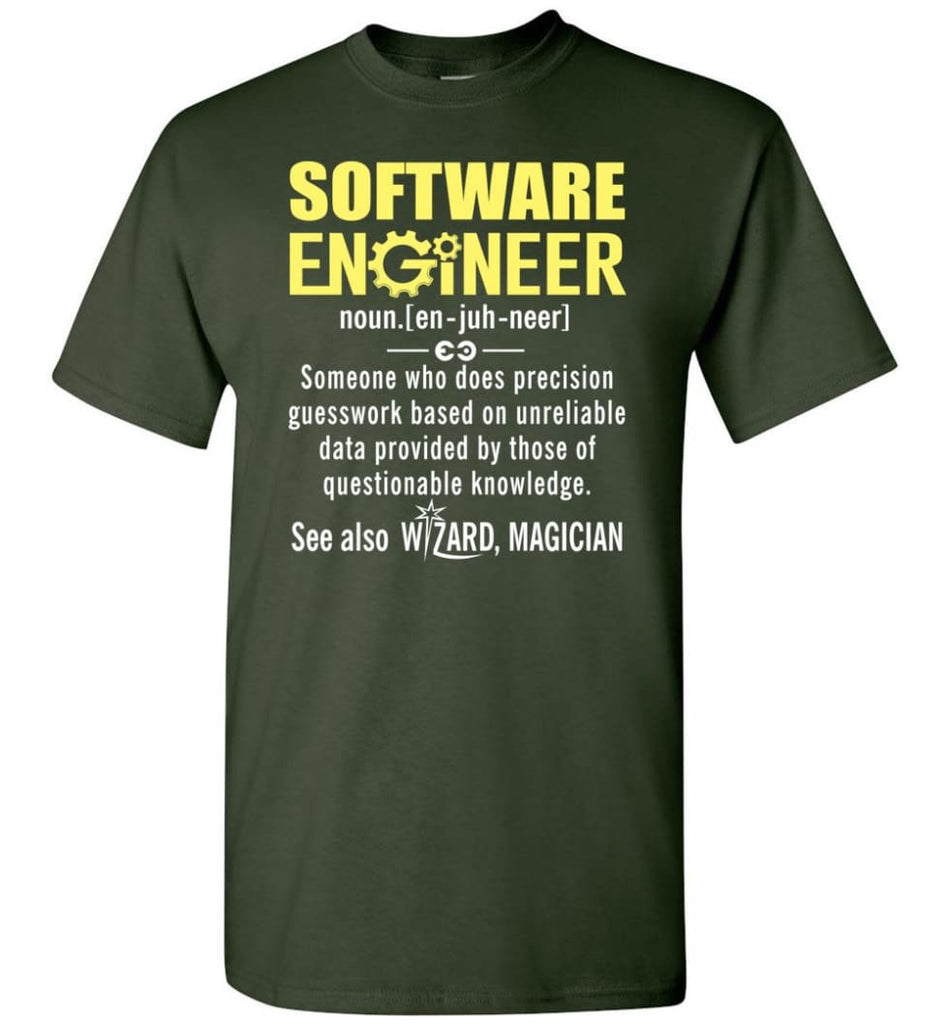 Software Engineer Definition - Short Sleeve T-Shirt - Forest Green / S