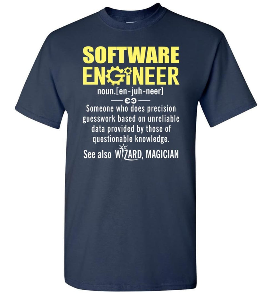 Software Engineer Definition - Short Sleeve T-Shirt - Navy / S