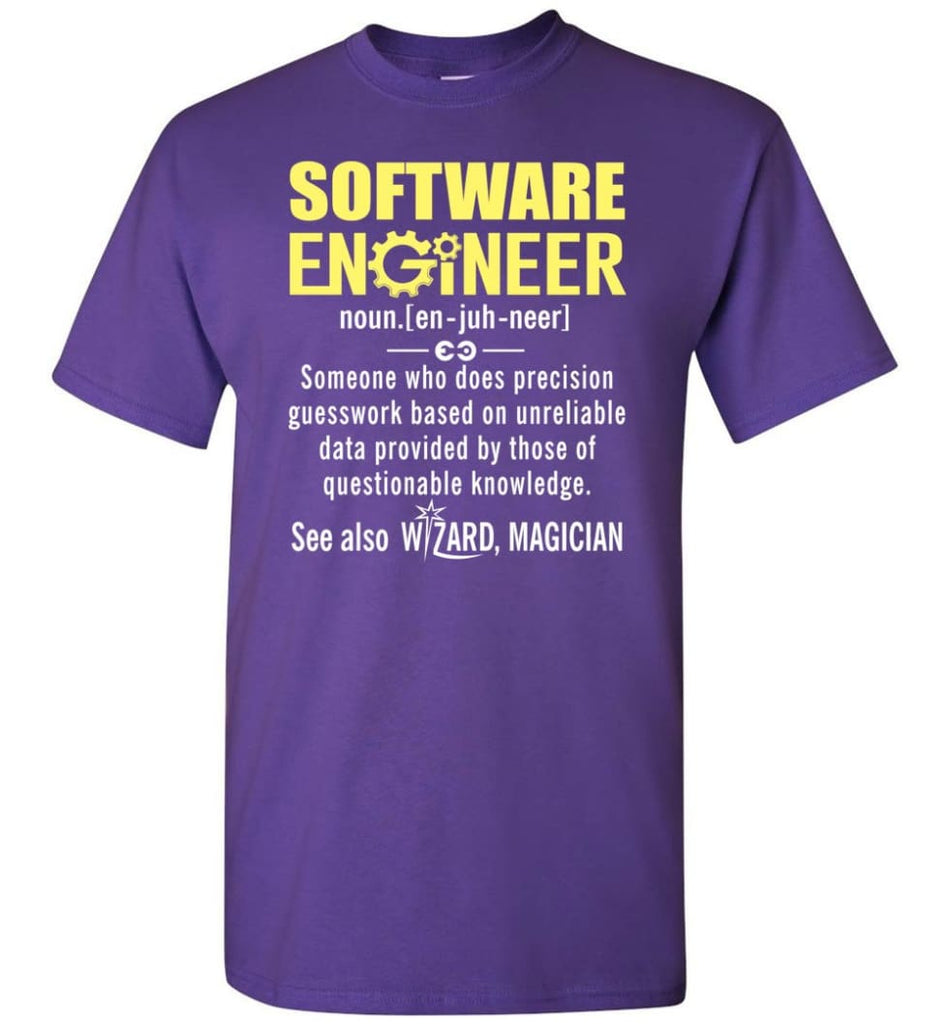 Software Engineer Definition - Short Sleeve T-Shirt - Purple / S