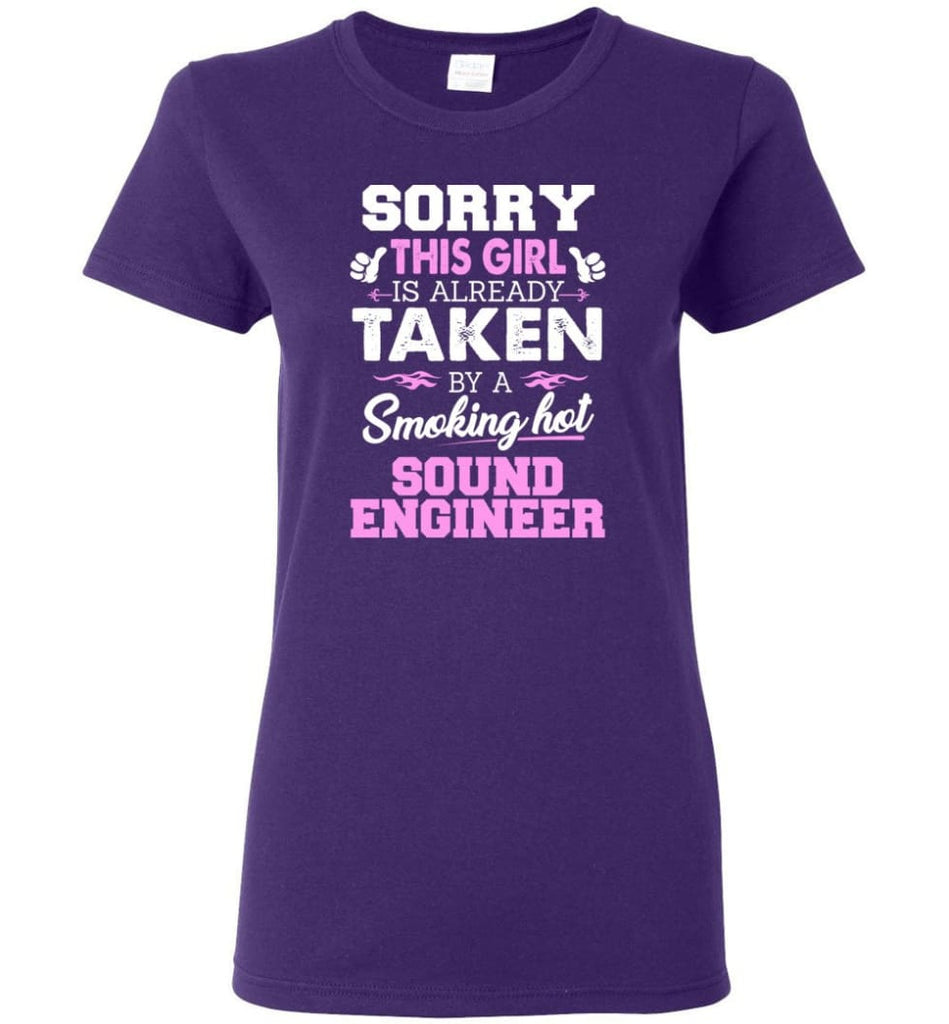 Sound Engineer Shirt Cool Gift for Girlfriend Wife or Lover Women Tee - Purple / M - 6