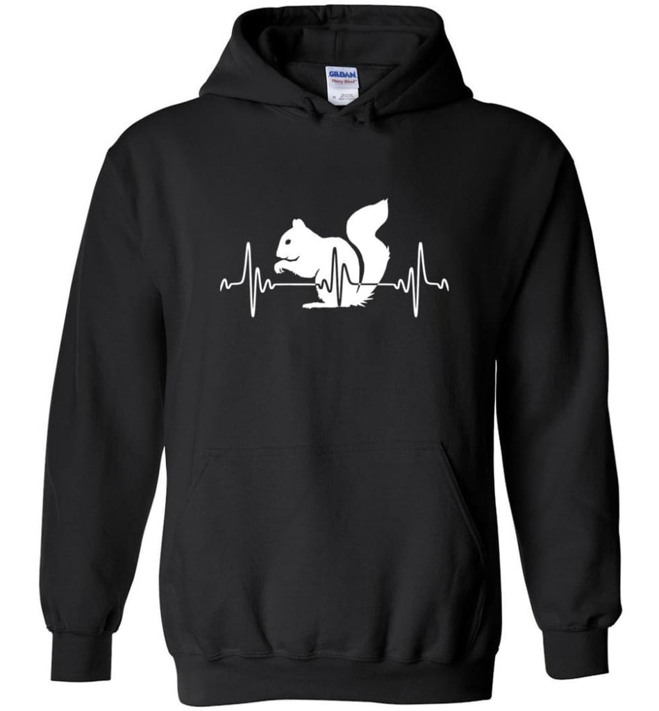 Squirrel Heartbeat Gift Shirt for Squirrel Owner Lover - Hoodie - Black / M