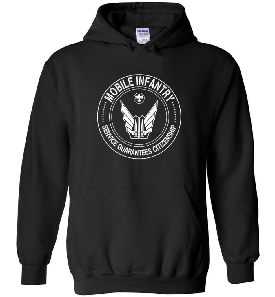Starship Troopers Movie T Shirt Mobile Infantry Service Guarantees Citizenship - Hoodie - Black / M