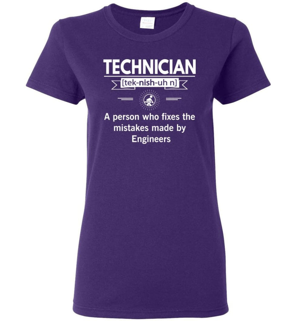 Technician Definition Women Tee - Purple / M