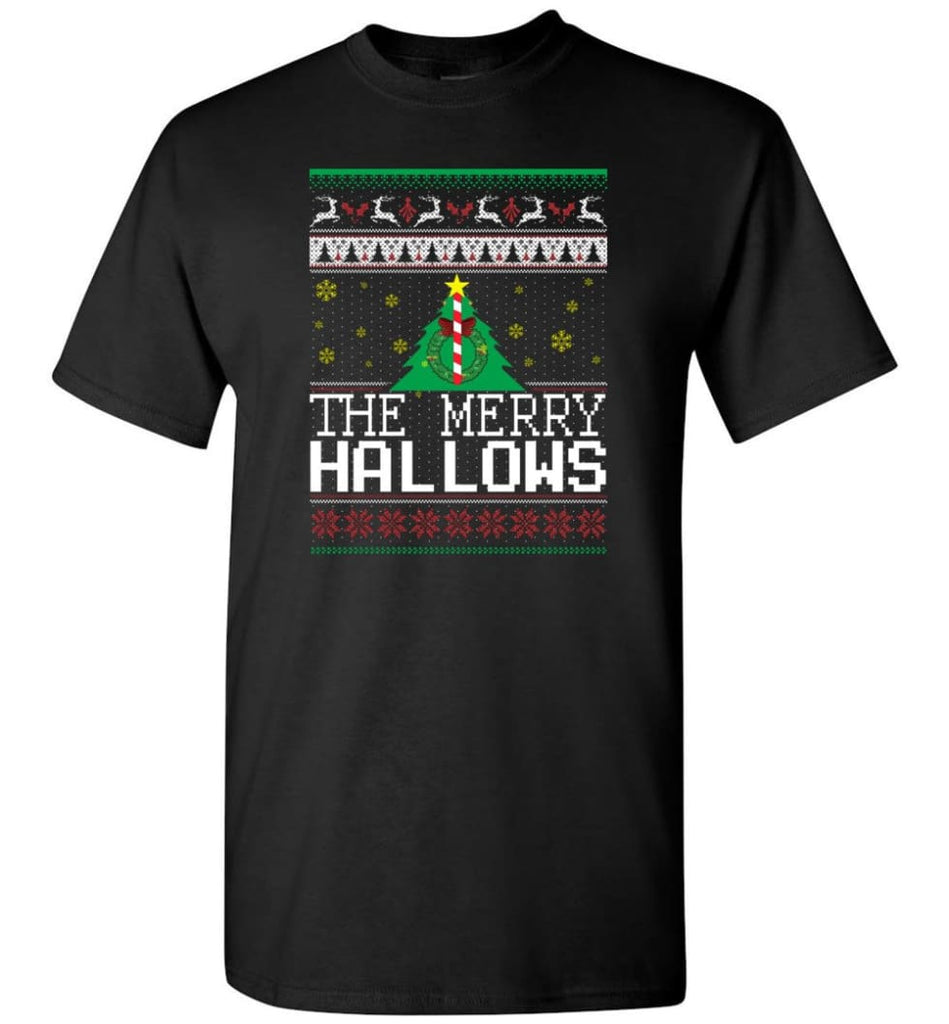 The Merry Hallows Cool Funny Best Christmas Gift for Harry Potter Fans Shirt Hoodie Sweatshirt - T-Shirt - Black / S