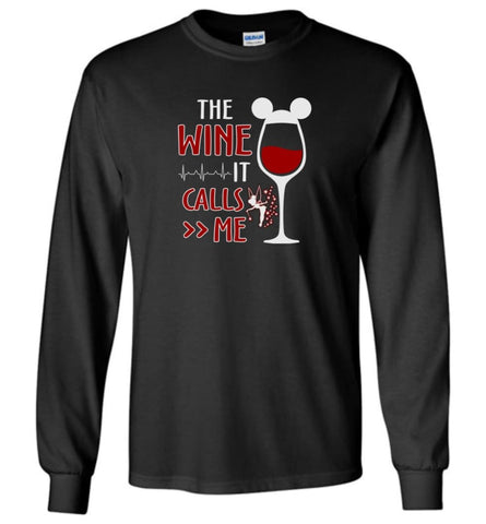 The Wine It Calls Me Wine Gifts For Mom Hoodie Sweatshirt Sweater Long Sleeve T-Shirt - Black / M