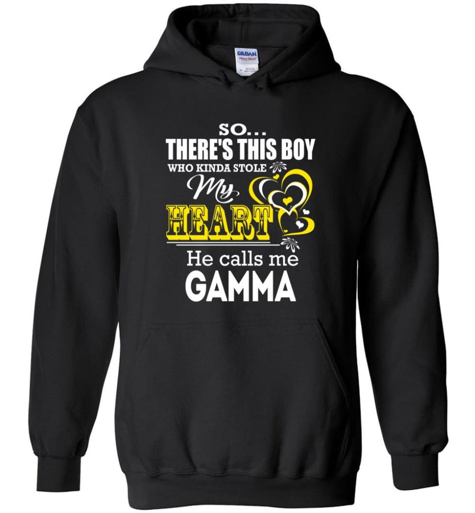 This Boy Who Kinda Stole My Heart He Calls Me Gamma - Hoodie - Black / M