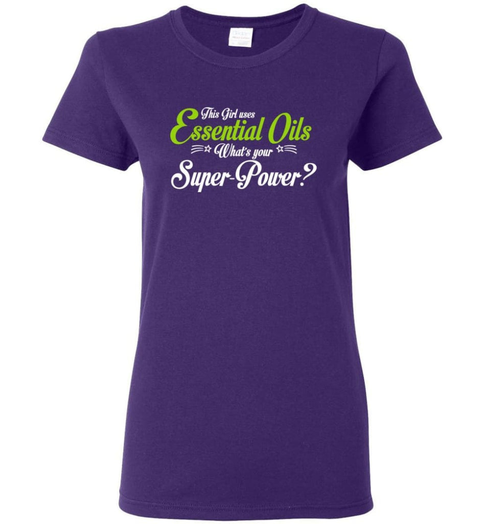This Girl Uses Essential Oils Women Tee - Purple / M