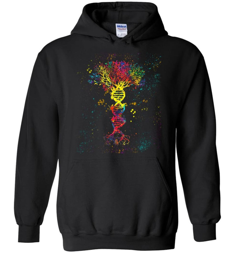 Tree Life Water Color Colorful DNA Tree - Hoodie - Black / M - Hoodie