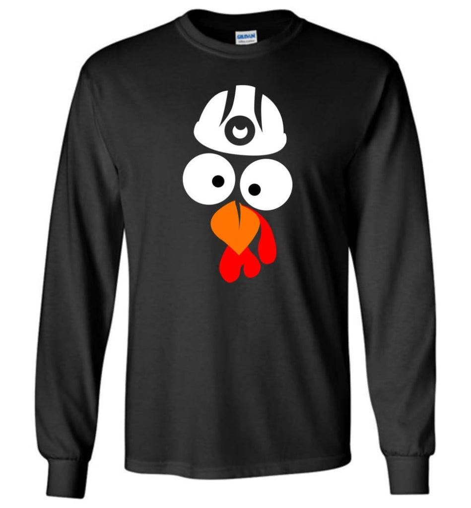 Turkey Face Coal Miners Thanksgiving Gifts Long Sleeve T-Shirt - Black / M