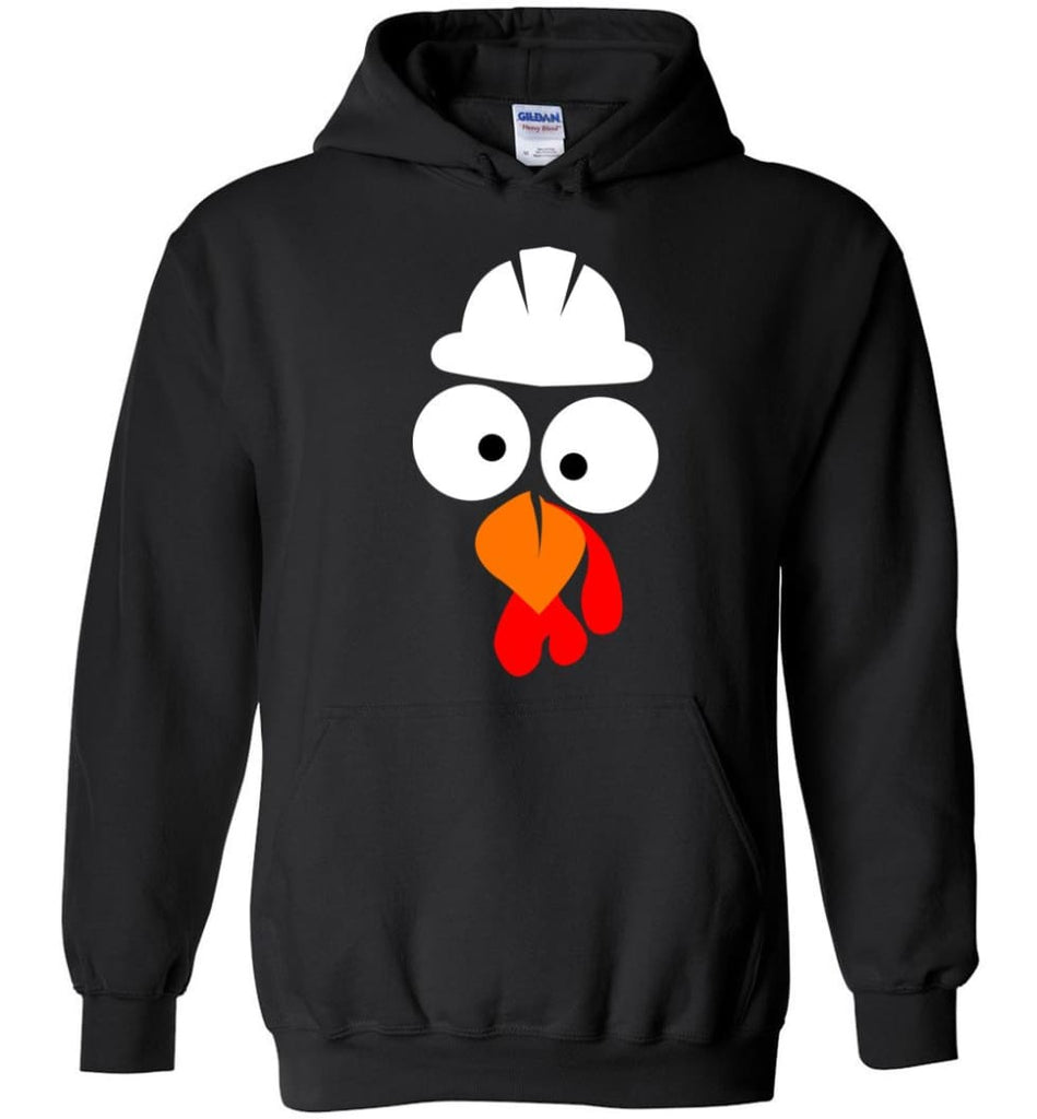 Turkey Face Ironworker Thanksgiving Gifts Hoodie - Black / M