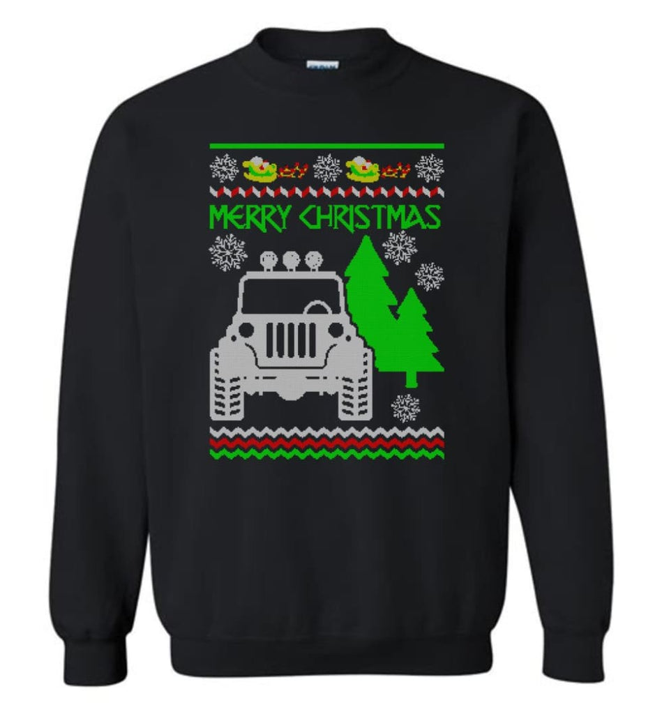 Ugly Christmas Jeep Sweater Jeep Sweatshirt Gift for Jeep Lover Hoodie and Sweatshirt - Black / M
