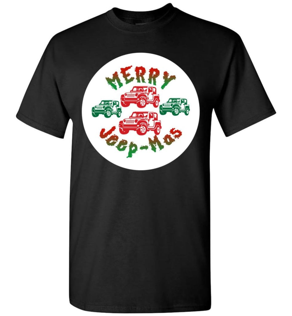 Ugly Jeep Christmas Sweater Jeep Xmas Sweater Matching Ugly Christmas Sweatshirts Merry Jeepmas T-Shirt - Black / S
