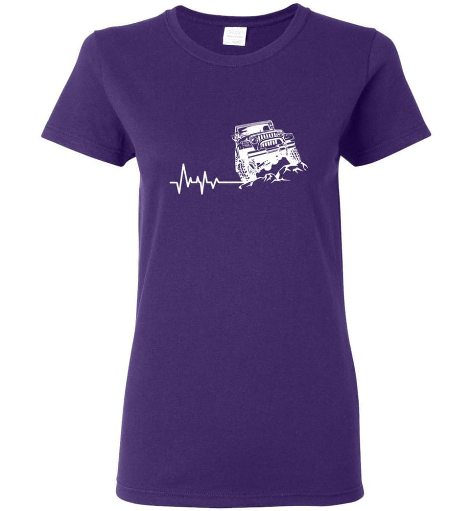 Unlimited Heartbeat Love Jeep Shirt Jeep Lover Driver Owner Addicted Women Tee - Purple / M