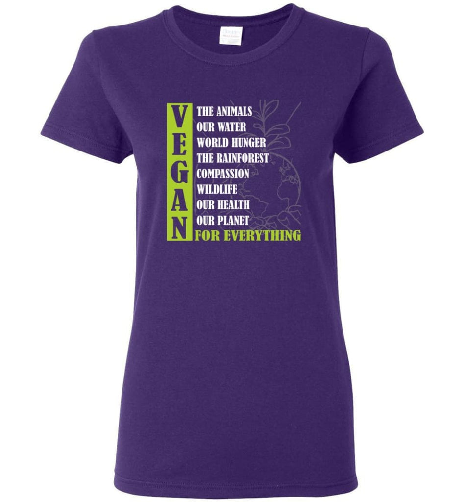 Vegetarian Gift Shirt Vegan For out Health Planet For Everything Women Tee - Purple / M