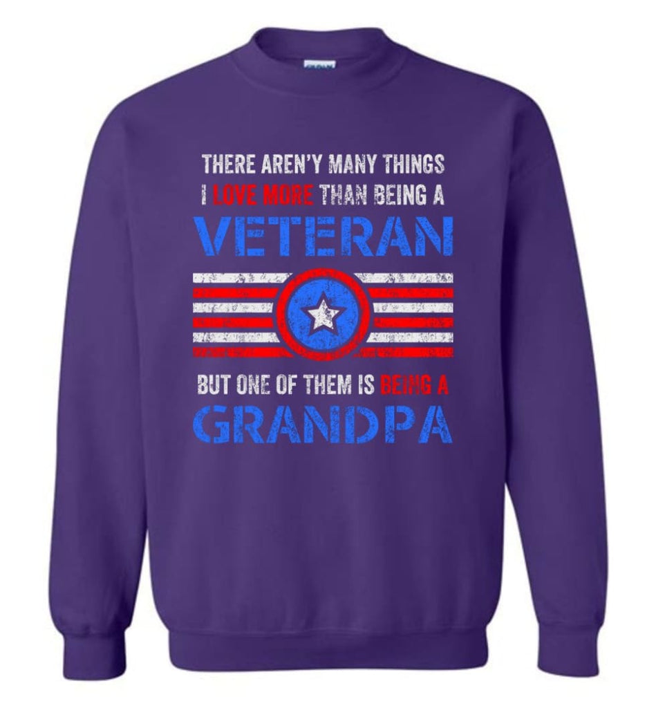 Veteran Grandpa T Shirt Combat Veteran Sweatshirt Proud Navy Grandpa Sweatshirt - Purple / M