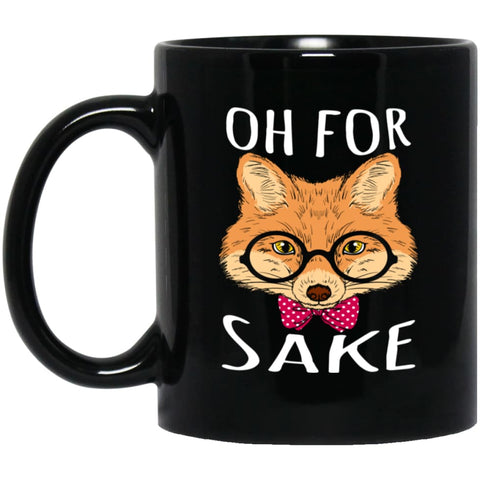 Vintage Foxhound Shirt Oh For Fox Sake 11 oz Black Mug - Black / One Size - Drinkware
