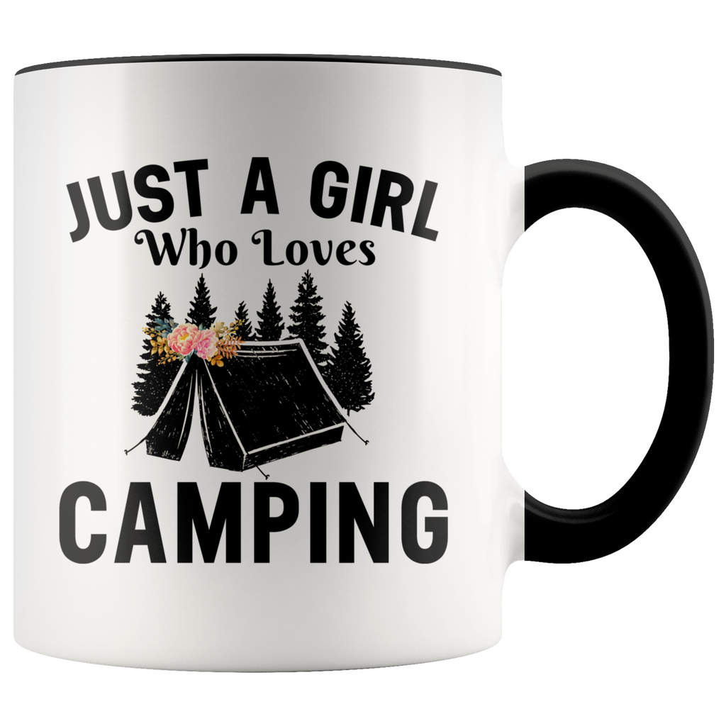 Just A Girl Who Loves Camping Camper Gift Premium Accent Mug