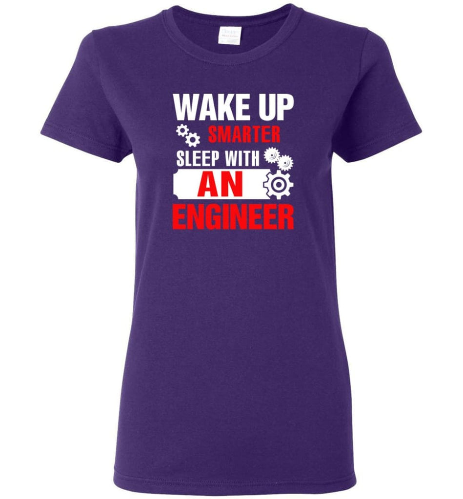 Wake Up Smarter Sleep With An Engineer Women Tee - Purple / M