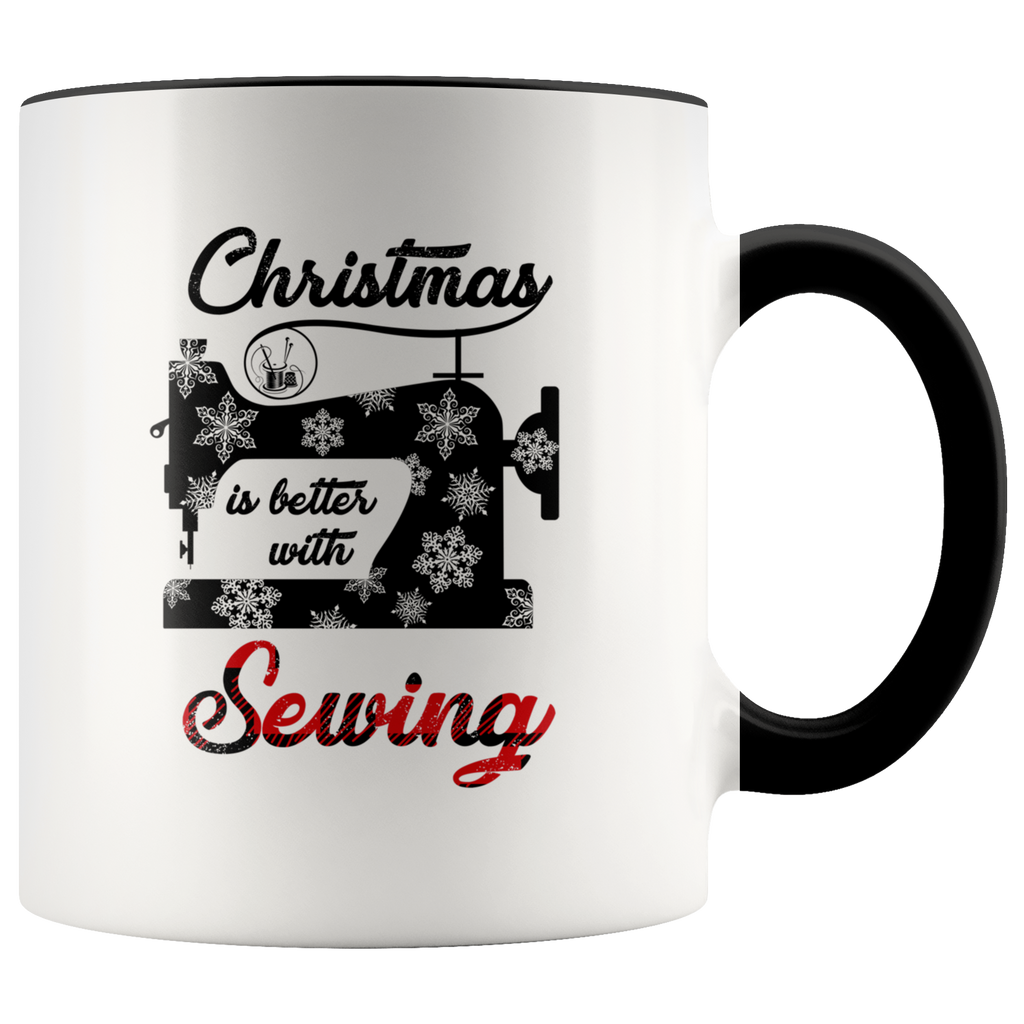 Christmas Is Better With Sewing Premium Accent Mug