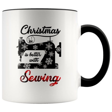 Christmas Is Better With Sewing Premium Accent Mug