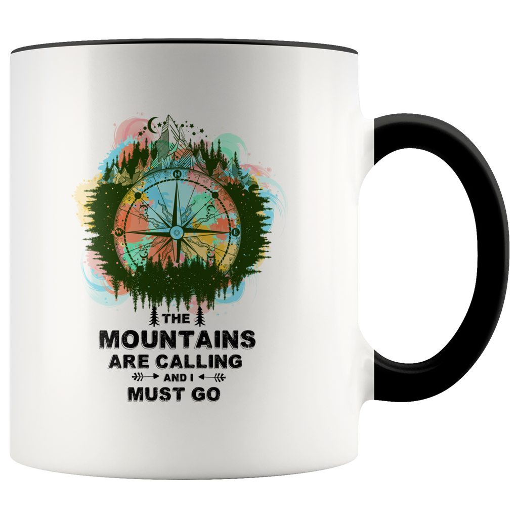 Antique Mountain Wind Rose Compass The Moutains Are Calling And I Must Go Premium Accent Mug