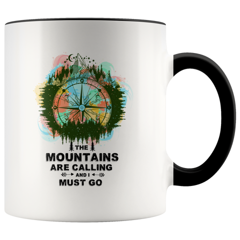 Antique Mountain Wind Rose Compass The Moutains Are Calling And I Must Go Premium Accent Mug