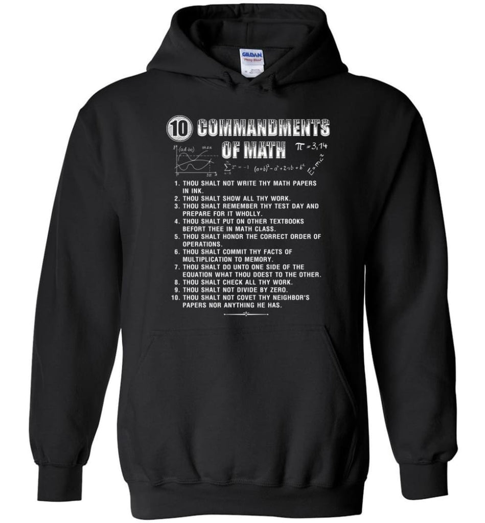 10 Commandments Of Math Hoodie - Black / M