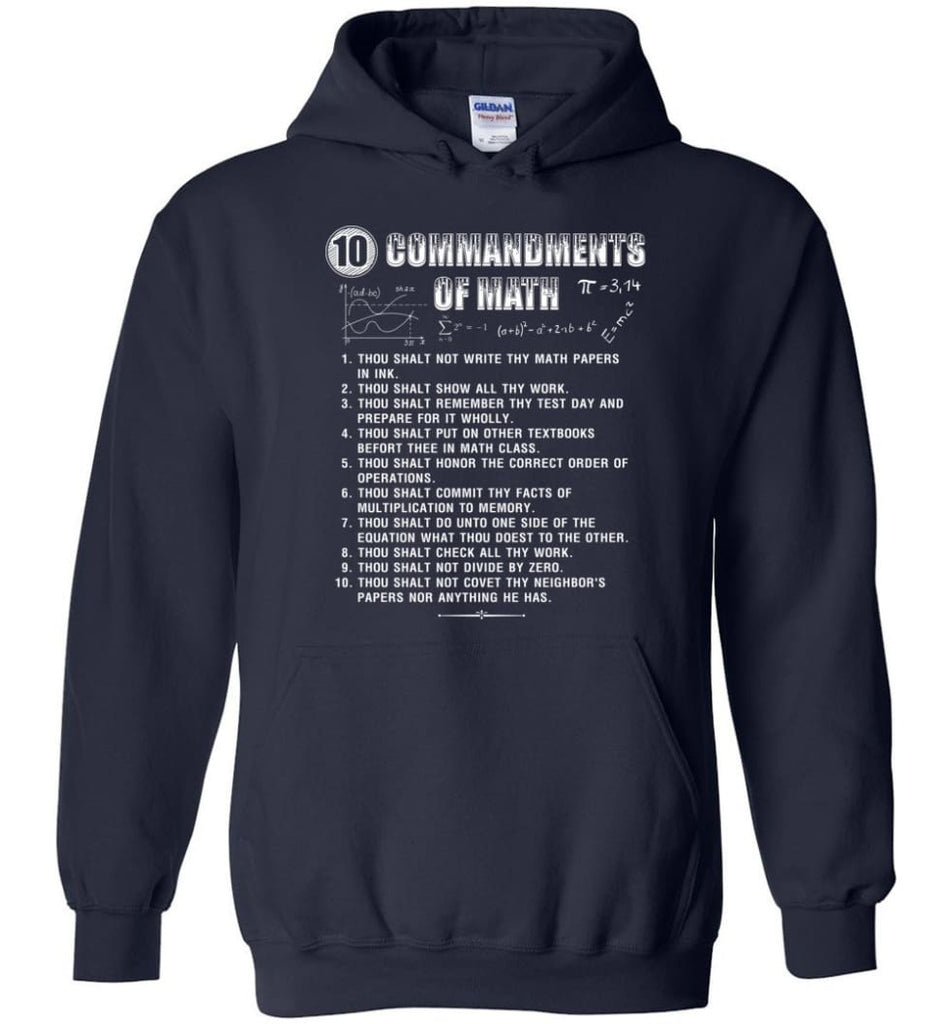 10 Commandments Of Math Hoodie - Navy / M
